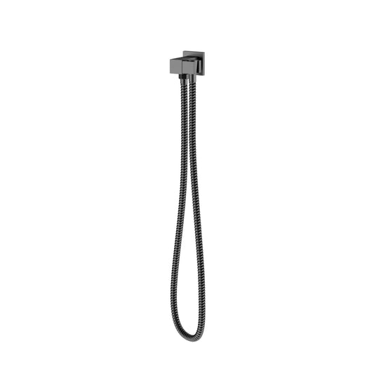 M#1(Gunmetal Grey) Square Gunmetal Grey Shower Holder Wall Connector & Hose Only