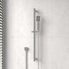 Square Chrome Shower Rail with Handheld Shower Set Wall Mounted