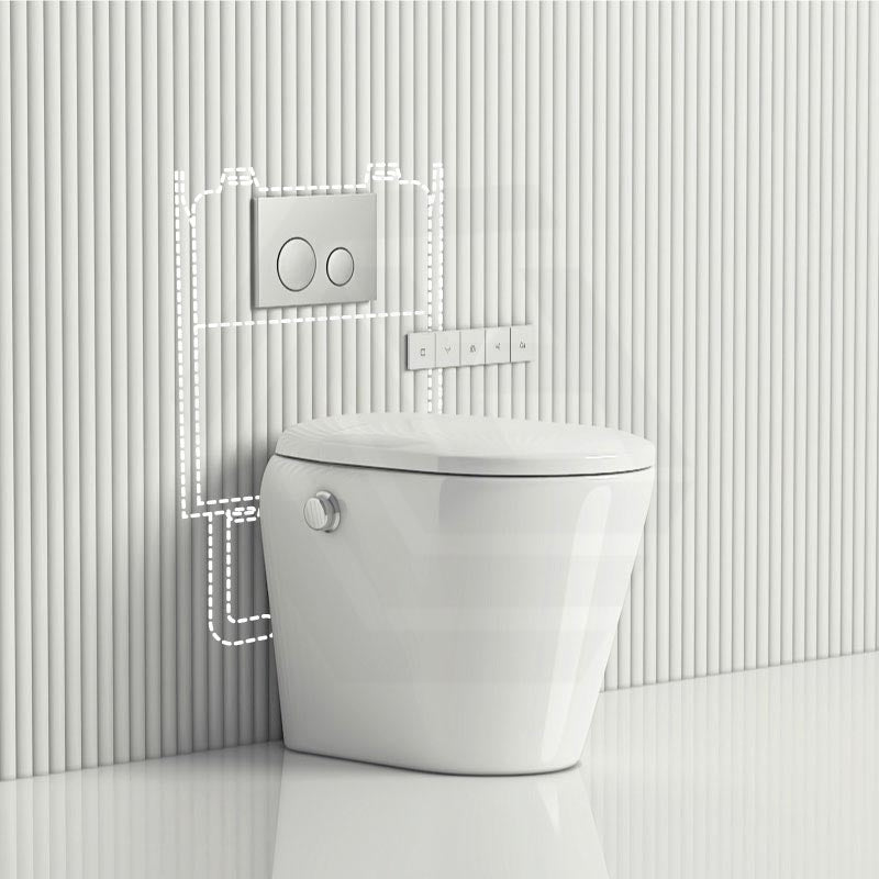 Lafeme Autolux Gloss White Smart Toilet Floor Pan Rimless With Inwall Cistern Flush Button Suites