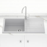 1000X500X200Mm Chroma Quartz Granite Single Bowl Sink With Drain Board For Top/Under Mount 