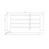 Quavo Chrome Towel Rack 600mm Brass 4 Bars Wall Mounted Bathroom Products