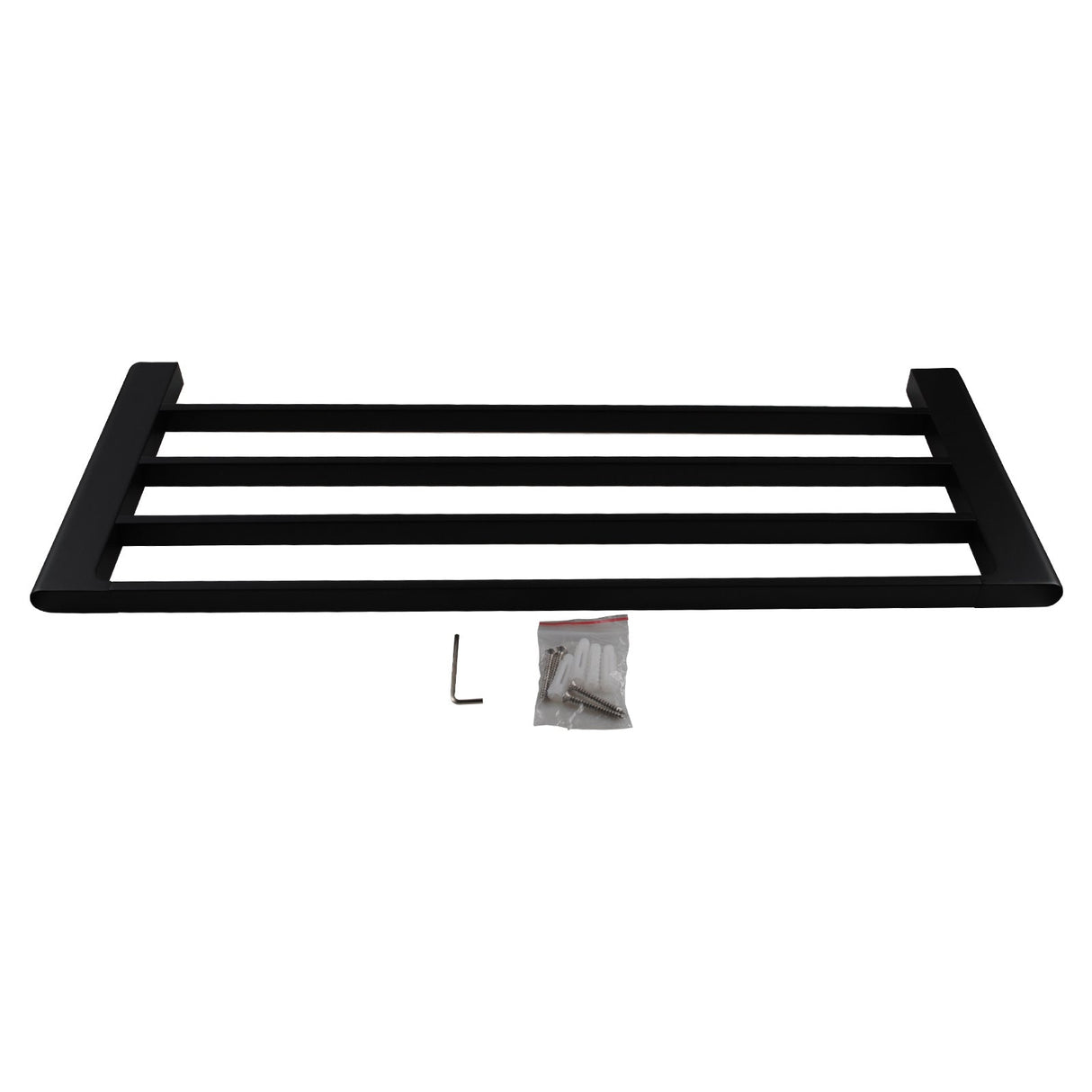 Quavo Black Towel Rack 600mm Brass 4 Bars Wall Mounted Bathroom Products