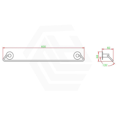 Zevi 600mm Self Adhesive Chrome Single Towel Rail Stainless Steel 304 Wall Mounted Drill Free
