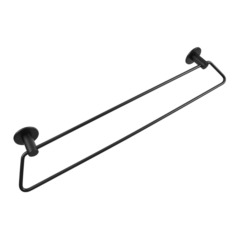 Zevi 600mm Self Adhesive Black Double Towel Rail Stainless Steel 304 Wall Mounted Drill Free