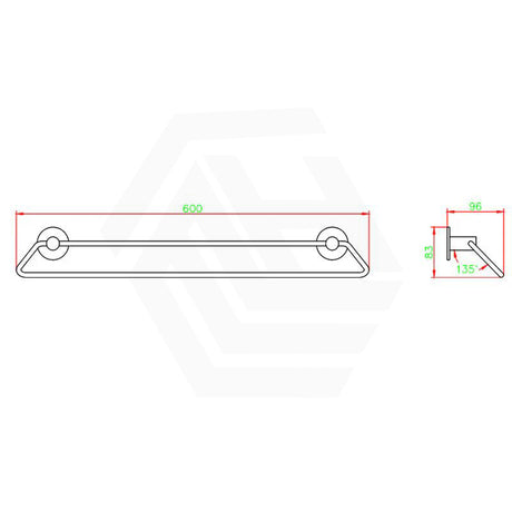 Zevi 600mm Self Adhesive Chrome Double Towel Rail Stainless Steel 304 Wall Mounted Drill Free