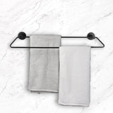 Zevi 600mm Self Adhesive Black Double Towel Rail Stainless Steel 304 Wall Mounted Drill Free