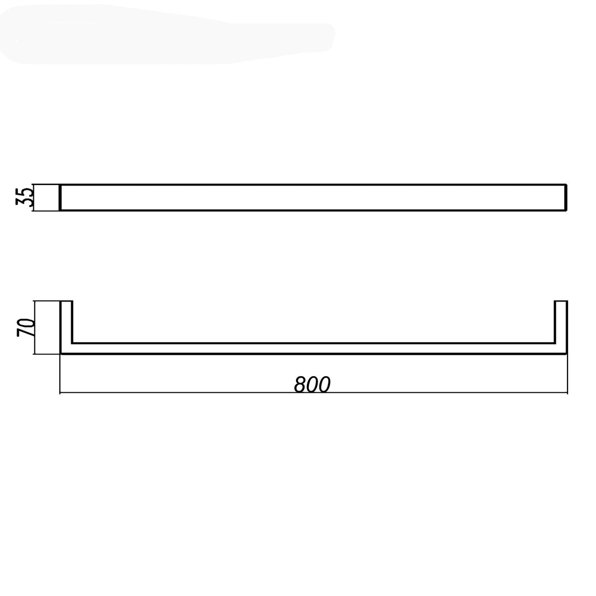 Norico Cavallo 600/800mm Square Chrome Single Towel Rail Stainless Steel 304 Bathroom Products