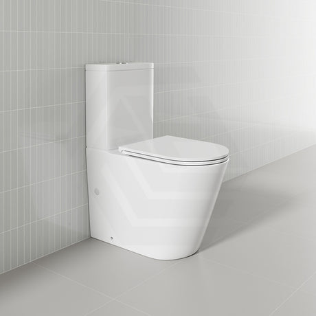 620x370x820mm Bathroom Rimless Toilet Suite Back To Wall White