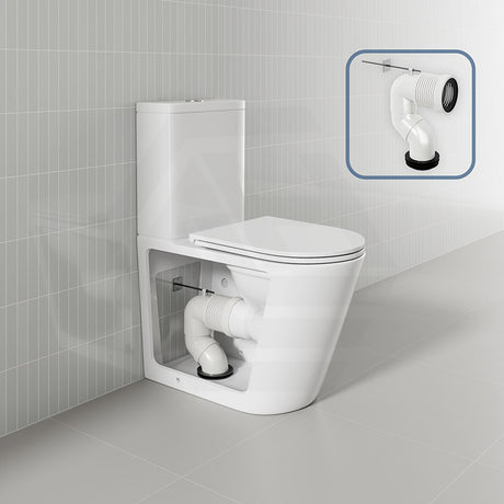 620x370x820mm Bathroom Rimless Toilet Suite Back To Wall White