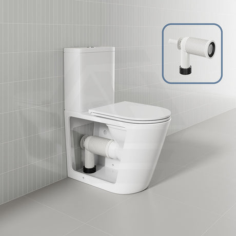 620x370x820mm Bathroom Rimless Toilet Suite Back To Wall White