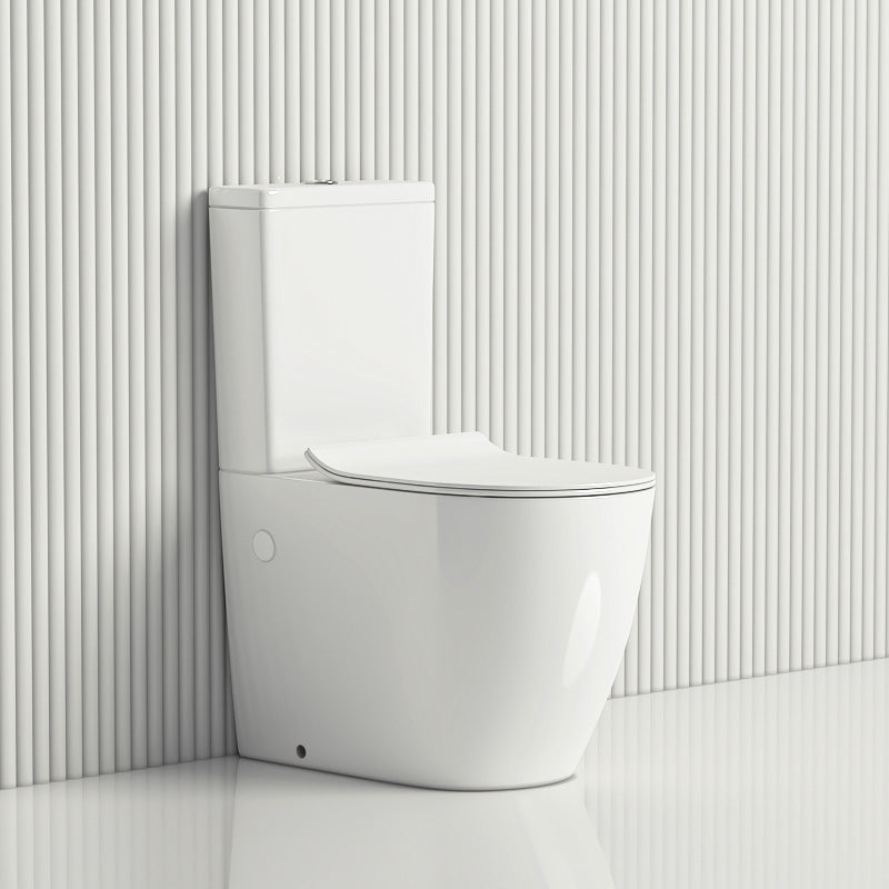 665x380x845 毫米浴室无框龙卷风背靠墙卫生间套件舒适高度陶瓷