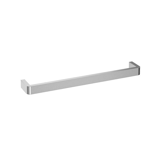 640mm ThermoGroup 12V Square Single Bar Heated Towel Rail Polished Stainless Steel Curved Corner