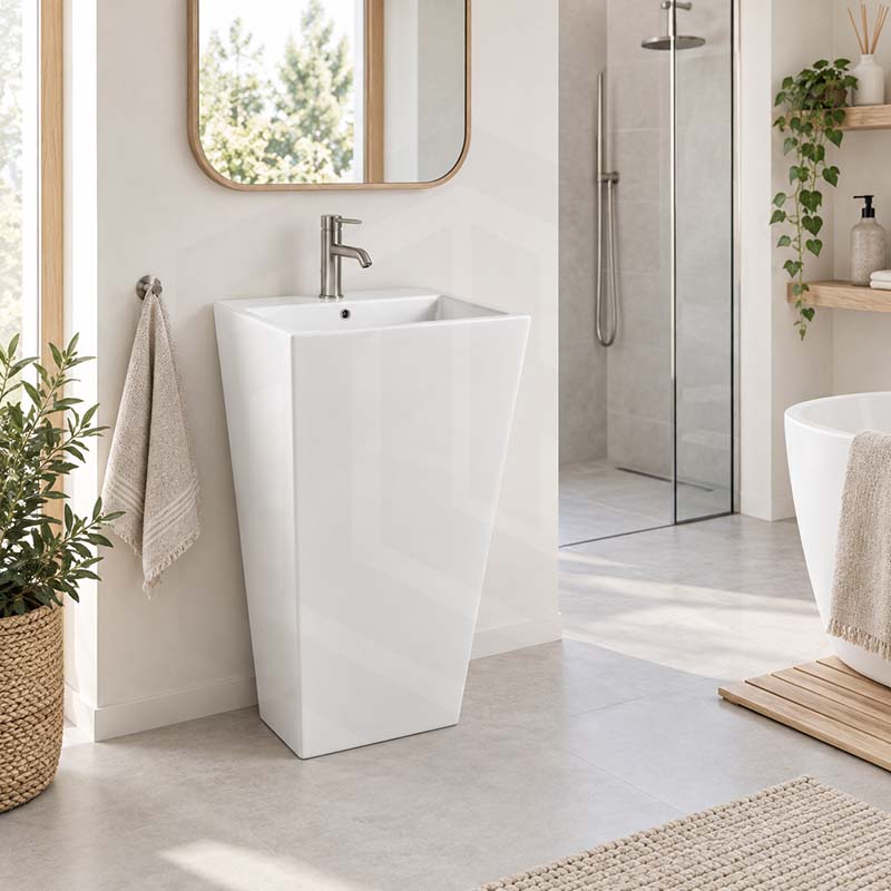 510x460x850mm Freestanding Ceramic Basin Floor Mounted With Tap Hole