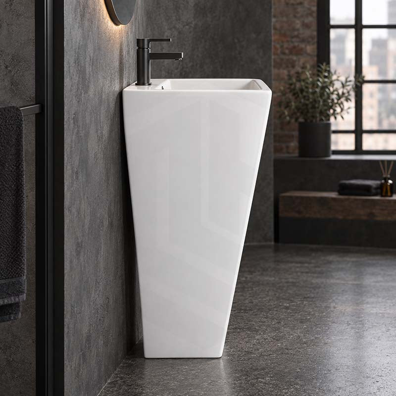 510x460x850mm Freestanding Ceramic Basin Floor Mounted With Tap Hole