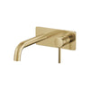 G#1（金色）Norico 圆形拉丝金色浴缸出水嘴 面盆出水嘴 墙壁龙头带出水嘴 实心黄铜出水嘴