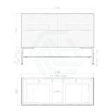 600-1500Mm Bali Brown Oak Bathroom Freestanding Fluted Vanity With Drawers Vanities With Legs