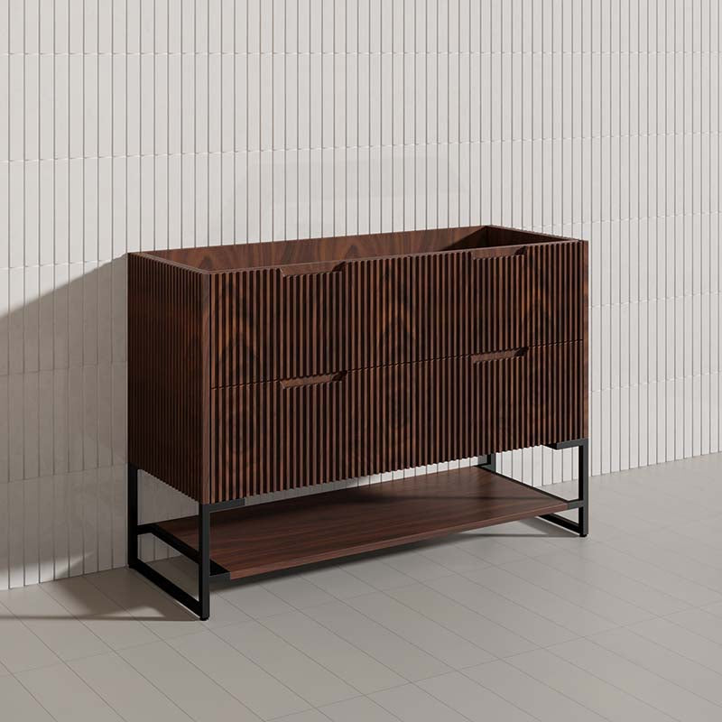 1200mm Bali Bathroom Freestanding Fluted Vanity with Drawers Single/Double Bowls In Various Colours