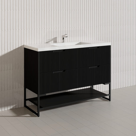 1200mm Bali Bathroom Freestanding Fluted Vanity with Drawers Single/Double Bowls In Various Colours