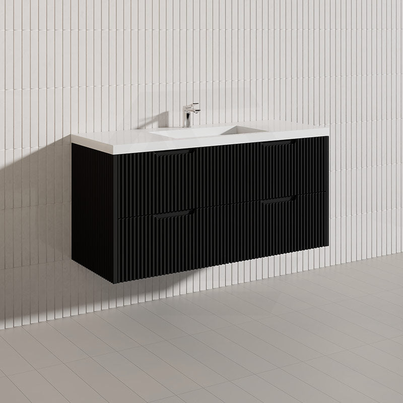 Bali Linear Wall Hung Bathroom Floating Vanity Fluted PVC Coating Cabinet 1200mm - In 5 Colours