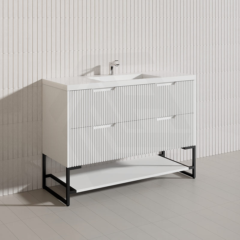 1200mm Bali Bathroom Freestanding Fluted Vanity with Drawers Single/Double Bowls In Various Colours