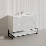 1200mm Bali Bathroom Freestanding Fluted Vanity with Drawers Single/Double Bowls In Various Colours