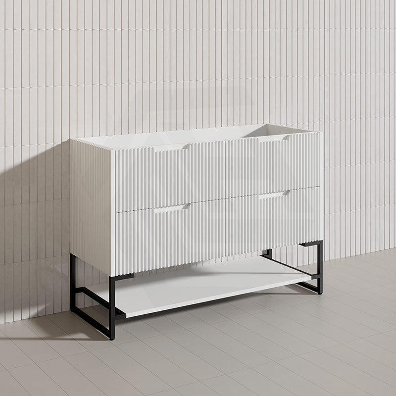 1200mm Bali Bathroom Freestanding Fluted Vanity with Drawers Single/Double Bowls In Various Colours
