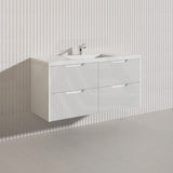 Bali Linear Wall Hung Bathroom Floating Vanity Fluted PVC Coating Cabinet 1200mm - In 5 Colours