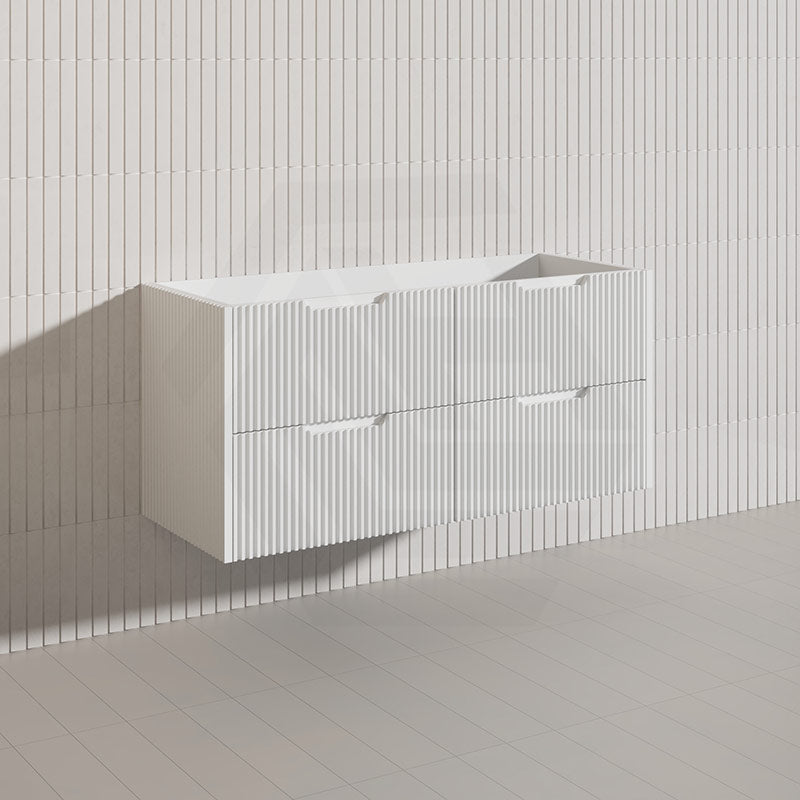 Bali Linear Wall Hung Bathroom Floating Vanity Fluted PVC Coating Cabinet 1200mm - In 5 Colours