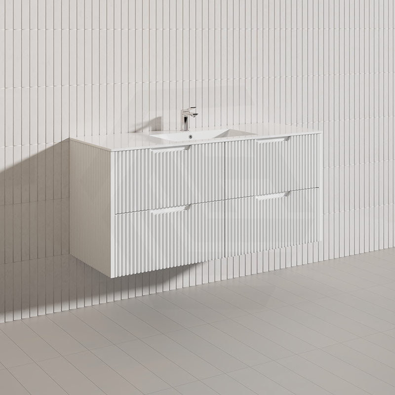 Bali Linear Wall Hung Bathroom Floating Vanity Fluted PVC Coating Cabinet 1200mm - In 5 Colours