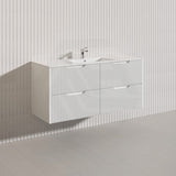 Bali Linear Wall Hung Bathroom Floating Vanity Fluted PVC Coating Cabinet 1200mm - In 5 Colours