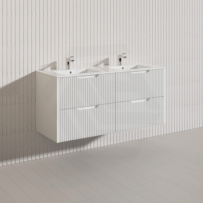 Bali Linear Wall Hung Bathroom Floating Vanity Fluted PVC Coating Cabinet 1200mm - In 5 Colours