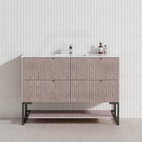 600-1500mm Bali White Oak Bathroom Freestanding Fluted Vanity with Drawers