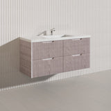 Bali Linear Wall Hung Bathroom Floating Vanity Fluted PVC Coating Cabinet 1200mm - In 5 Colours
