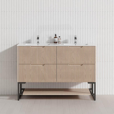 600-1500mm Bali American Oak Bathroom Freestanding Fluted Vanity with Drawers