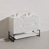 1200mm Bali Bathroom Freestanding Fluted Vanity with Drawers Single/Double Bowls In Various Colours