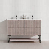 600-1500mm Bali White Oak Bathroom Freestanding Fluted Vanity with Drawers