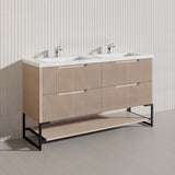 1500mm Bali Bathroom Freestanding Fluted Vanity with Drawers Single/Double Bowls In Various Colours