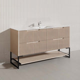 1500mm Bali Bathroom Freestanding Fluted Vanity with Drawers Single/Double Bowls In Various Colours