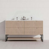 600-1500mm Bali American Oak Bathroom Freestanding Fluted Vanity with Drawers