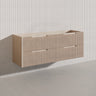 Bali Linear Wall Hung Bathroom Floating Vanity Fluted PVC Coating Cabinet 1500mm - In 5 Colours