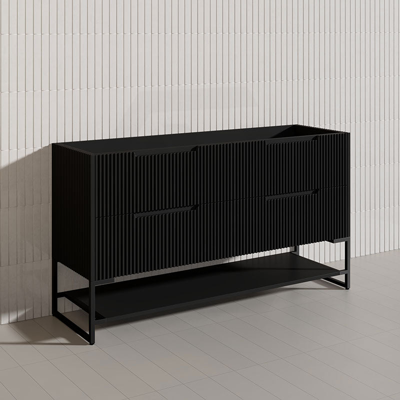 1500mm Bali Bathroom Freestanding Fluted Vanity with Drawers Single/Double Bowls In Various Colours
