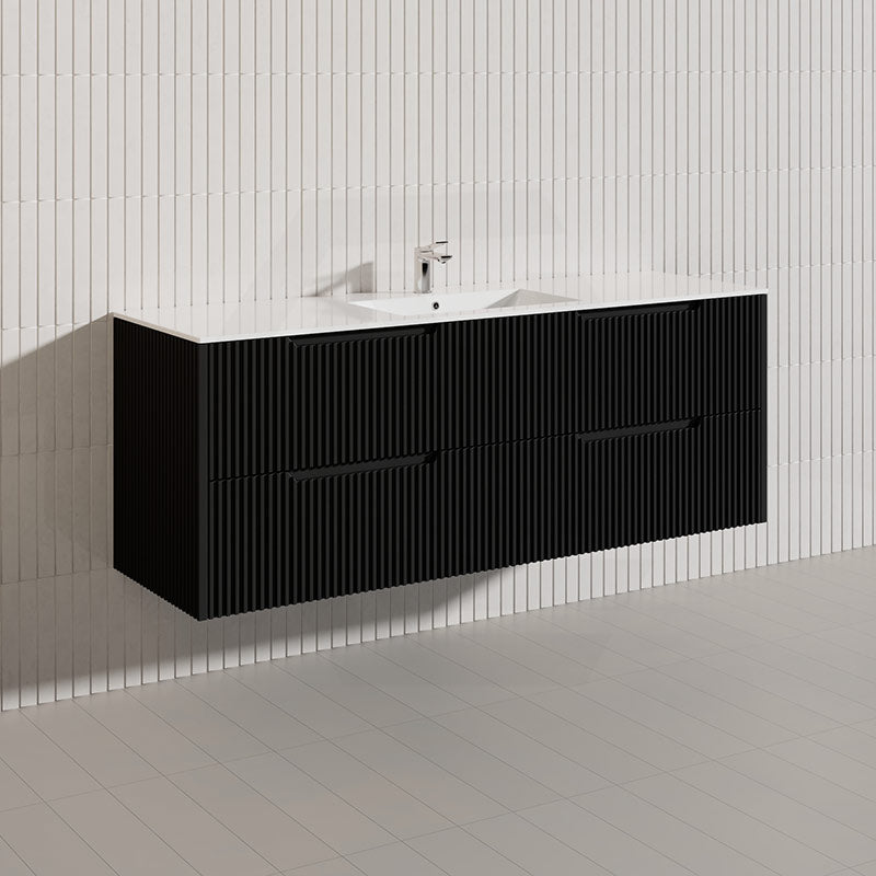 Bali Linear Wall Hung Bathroom Floating Vanity Fluted PVC Coating Cabinet 1500mm - In 5 Colours