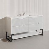 1500mm Bali Bathroom Freestanding Fluted Vanity with Drawers Single/Double Bowls In Various Colours