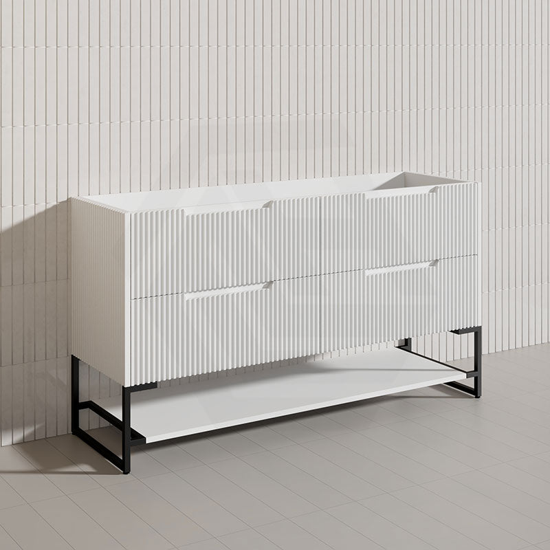 1500mm Bali Bathroom Freestanding Fluted Vanity with Drawers Single/Double Bowls In Various Colours