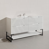1500mm Bali Bathroom Freestanding Fluted Vanity with Drawers Single/Double Bowls In Various Colours