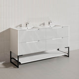 1500mm Bali Bathroom Freestanding Fluted Vanity with Drawers Single/Double Bowls In Various Colours