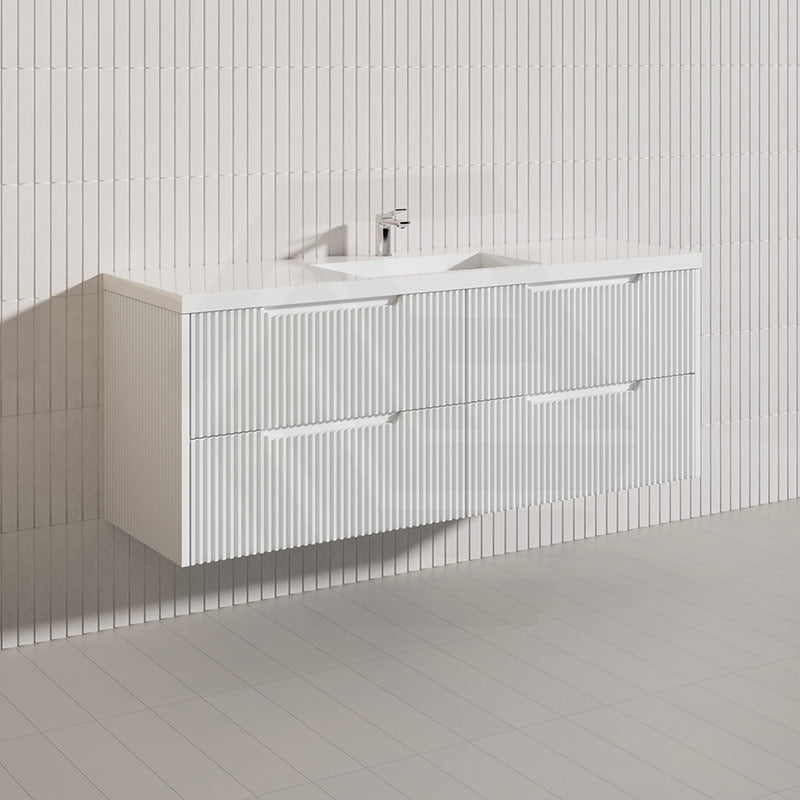 Bali Linear Wall Hung Bathroom Floating Vanity Fluted PVC Coating Cabinet 1500mm - In 5 Colours