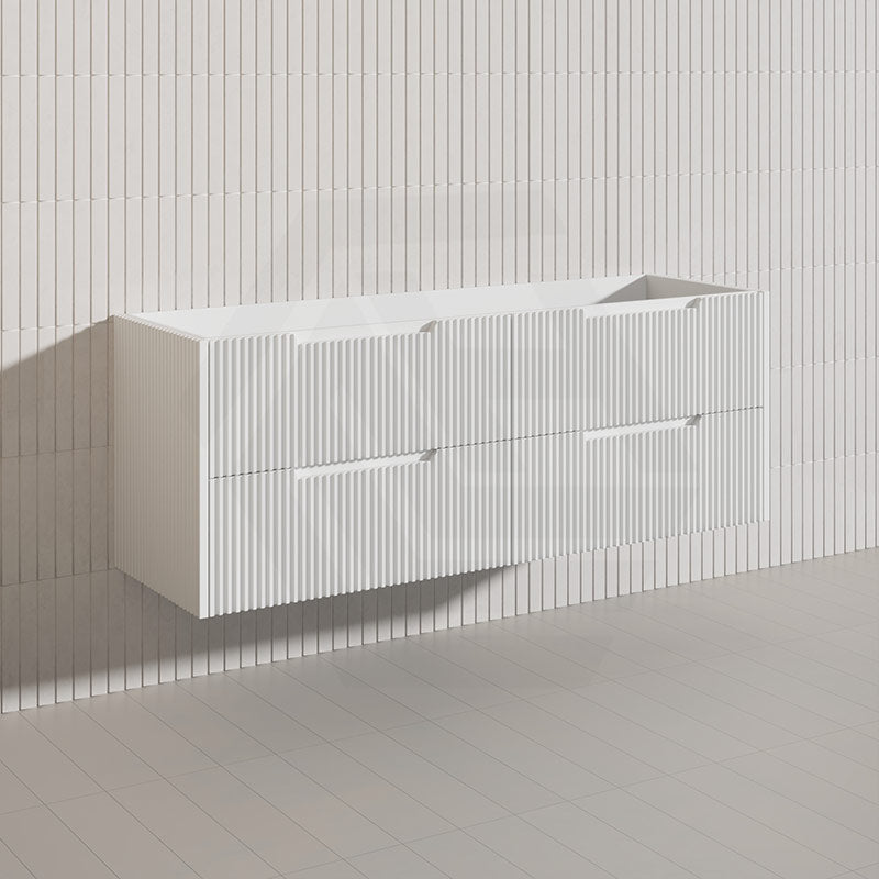 Bali Linear Wall Hung Bathroom Floating Vanity Fluted PVC Coating Cabinet 1500mm - In 5 Colours
