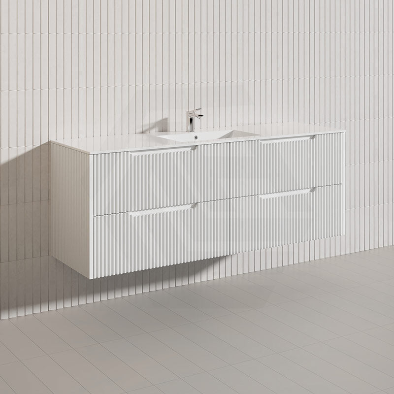 Bali Linear Wall Hung Bathroom Floating Vanity Fluted PVC Coating Cabinet 1500mm - In 5 Colours