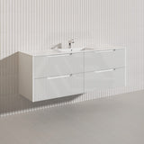 Bali Linear Wall Hung Bathroom Floating Vanity Fluted PVC Coating Cabinet 1500mm - In 5 Colours
